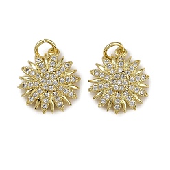 Настоящее золото 18K Латунные микро проложить кубического циркония подвески, , долговечный, без кадмия и без свинца, стойки покрытие, с целью перехода в кольце, реальный 18 k позолоченный, 15.5x13.5x3.5 мм, отверстие : 3.5 мм