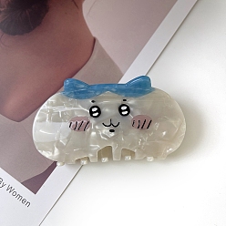 Светло-серый Пластиковые зажимы когтя волос, форма кошки, светло-серый, 86x45 мм