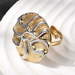 Золотой & Цвет Нержавеющей Стали 304 кольца для пальцев из нержавеющей стали для женщин, круглые, ионное покрытие (ip), золотые и нержавеющая сталь цвет, размер США 7 1/4 (17.5 мм)