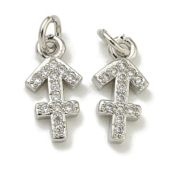 Стрелец Стойка металлическая латунная микропрофилированная кубическая циркония подвески, долговечный, без свинца и без кадмия, созвездий, Стрелец, 11.8x6x2 мм, отверстие : 2.5 мм