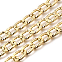 Золотой Алюминий обуздать цепи, с катушкой, несварные, золотые, 14.5x10x2 мм, около 32.81 футов (10 м) / рулон