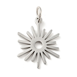 Нержавеющая Сталь Цвет Не тускнеющие 201 подвески из нержавеющей стали, с целью перехода в кольце, солнце, цвет нержавеющей стали, 17.5x13.5x1 мм, Перейти кольцо: 5x0.8 мм, 3.4 мм внутренним диаметром