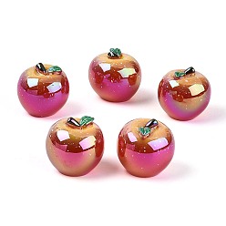 Средний Фиолетово-красный Мини-моделирование смолы, яблоко, для кукольных аксессуаров, притворяющихся опорными украшениями, средне фиолетовый красный, 29.5~30.5x31.5~32.5x31.5~32.5 мм