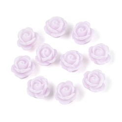 лаванда Непрозрачные шарики cmолы, цветок розы, лаванда, 9x7 мм, отверстие : 1 мм