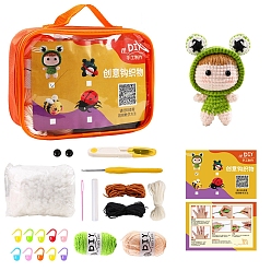 Human Наборы для вязания своими руками, включая шерстяную пряжу, инструкции, игла, маркеры для вязания, крючок для вязания, волокнистый наполнитель, резать ножницами, человек, сумка: 18x6.5x13 см