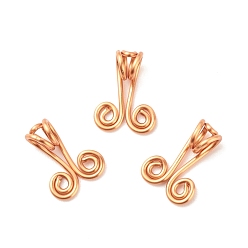 Champagne Gold Copper Wire Ornament Hook Hangers, Champagne Gold, 15x11x5mm, Hole: 3.5mm