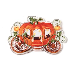 Тыква Акриловые подвески с принтом на хэллоуин, тыква, 3x45.5x2 мм, отверстие : 1.6 мм