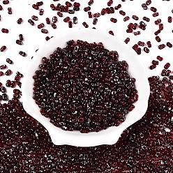 Темно-Красный Стеклянные бусины Пикассо, окрашенные распылением, арахис, темно-красный, 6x4x3 мм, отверстие : 1.2 мм, Около 4000 шт / фунт