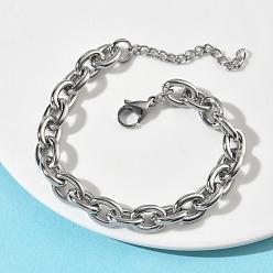 Нержавеющая Сталь Цвет 304 женские браслеты-цепочки из нержавеющей стали, цвет нержавеющей стали, 7.48 дюйм (19 см)
