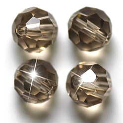 Gray Imitation Austrian Crystal Beads, Grade AAA, Faceted(32 Facets), Round, Gray, 8mm, Hole: 0.9~1.4mm