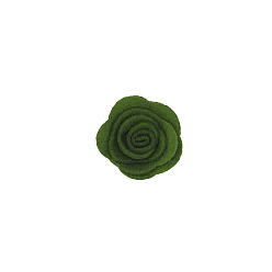 Dark Green Non-woven Fabrics Cabochons, for Garment Accessory, Flower, Dark Green, 40mm