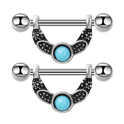 Wing 304 Ниппельный хомут из нержавеющей стали и смолы, цвет нержавеющей стали, крыло, 12x25 мм