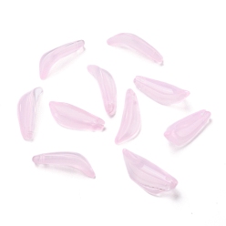 Pflaume Transparente Glas-Anhänger, petaline, Pflaume, 21.5x8x5 mm, Bohrung: 1 mm