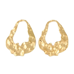 Настоящее золото 18K Ионное покрытие (ip) 304 подвески из нержавеющей стали, текстурированная подвеска-капля, реальный 18 k позолоченный, 40.5x31x1.6 мм, отверстие : 27.3x16.3 мм