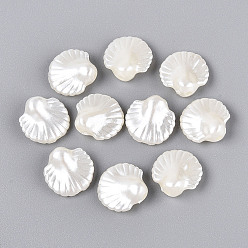 Кремово-белый Абс пластиковые жемчужные бисера, формы раковины, кремово-белые, 13.5~14x13x6 мм, отверстие : 1.8 мм, Около 1315 шт / 500 г