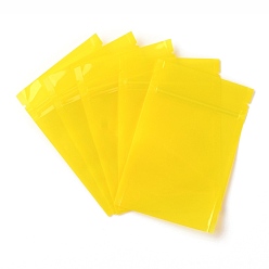 Желтый Пластиковая прозрачная сумка на молнии, сумки для хранения, мешок с самоуплотнением, верхнего уплотнения, прямоугольные, желтые, 12x8x0.15 см, односторонняя толщина: 3.1 мил(0.08мм)