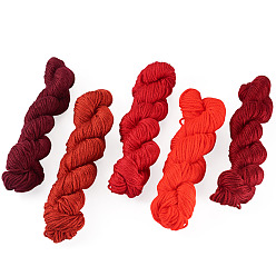 (52) Непрозрачная лаванда 5 мотки 5 цвета: красная цветовая гамма, акриловое волокно, пряжа, для ткачества, вязание крючком, разноцветные, 2 мм, около 109.36 ярдов (100 м) / моток, 1 моток/цвет