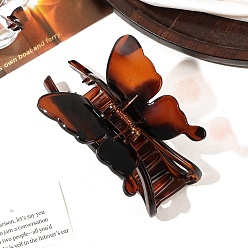 Седло Коричневый Пластиковые заколки для волос с большими когтями в форме бабочки, аксессуары для волос для женщин и девочек, седло коричневый, 70x110 мм