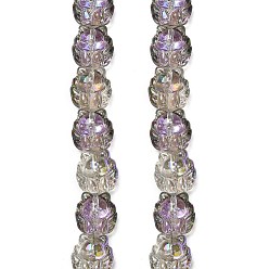 Серый Гальванические стеклянные бусины, лиса, с половиным покрытием, с покрытием цвета радуги, серые, 18x18x13.5 мм, отверстие : 1.5 мм, около 40 шт / нитка, 27.17'' (69 см)