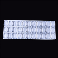 Clear Transparent Glass Cabochons, Oval, Clear, 40x30x7mm, about 396pcs/box