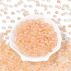 Темный Лосось Прозрачные стеклянные бусины для выпечки, круглые, темный лосось, 6 мм, отверстие : 1.2 мм, Около 1607 шт / фунт
