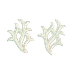 Бежевый Полупрозрачные кабошоны для декодирования эпоксидной смолы, форма коралла, бежевые, 30x23.5x2 мм