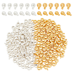 Золотой & Серебряный 200шт 2 цвета тибетский стиль трубчатые дужки, петля под залог, бейлы, без кадмия и без свинца, чашка, золотой и серебряный, 9x5.8 мм, отверстие : 1.5 мм, 100 шт / цвет