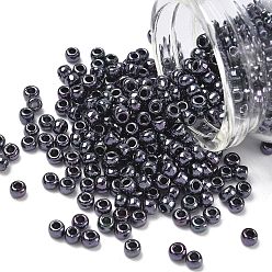 (90) Metallic Amethyst Gun Metal Тохо 6/0 круглые бусины, японский бисер, (90) металлический аметист оружейный металл, 4 мм, отверстие : 1.5 мм, Около 168 шт / 10 г