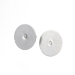 Stainless Steel Color Non-Tarnish 304 Stainless Steel Stud Earring Findings, Stainless Steel Color, 12x14mm, Pin: 0.7mm