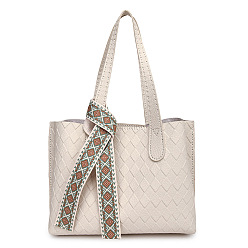 (404) Непрозрачное AB Кислое яблоко Набор сумок-шопперов с ромбовидной текстурой своими руками, включая материалы сумки из искусственной кожи, прямоугольные, цветочный белый, 220x290x110 мм