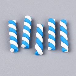 Темно-Голубой Ручной полимерной глины кабошонов, проскурняк, глубокое синее небо, 24~27x5~6 мм