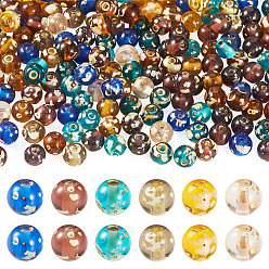 Mixed Color Picasso Baking Paint Glass Seed Beads, Round, Mixed Color, 6~6.5mm, Hole: 1.2~1.6mm, about 172pcs/50g, 50g/set