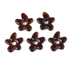 Кокосово-Коричневый Бусины лэмпворк , цветок, кокосового коричневый, 18.1x17~17.5x3~4 мм, отверстие : 3.8 мм