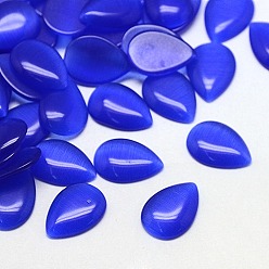 Синий Кабошоны кошачьего глаза, слеза, синие, 25x18x4 мм