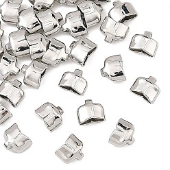 Platinum SHEGRACE Brass End Caps, Cadmium Free & Lead Free & Nickel Free, Platinum, 4x5x3mm, Hole: 1mm, Inner Diameter: 4.5x2mm
