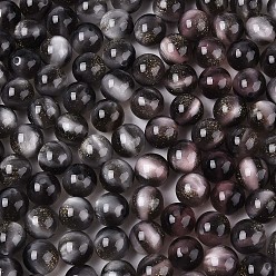 Серый Непрозрачные УФ-реагирующие шарики, бусины, меняющие цвет, круглые, с блеском порошок, серые, 10 мм, отверстие : 1.6 мм