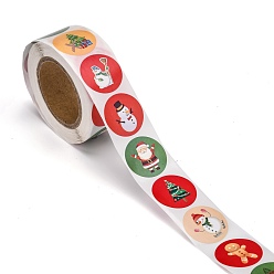 Snowman Christmas Tag Stickers, Self-Adhesive Paper Gift Tag Stickers, for Party, Decorative Presents, Snowman, 24.5mm, 500pcs/roll