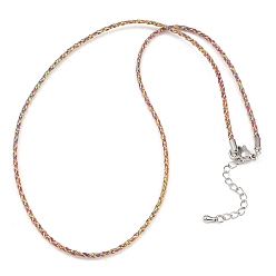 Разноцветный 2мм нейлоновый плетеный шнур для изготовления ожерелий, с латунными выводами и 202 застежками из лобстера из нержавеющей стали, платина, долговечный, стойки покрытие, красочный, 17.72 дюйм (45 см)