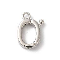 Платина Латунь раз по сравнению с застежками, без кадмия, без никеля и без свинца, овальные, платина, 12.5x2.5x8.5 мм, отверстие : 1.4 мм