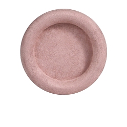 Pink Velvet Jewelry Bracelet Gift Storage Tray Boxes, Flat Round, Pink, 11.5x2cm