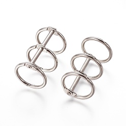 Платина Железные вкладыши для наклеивания листового стекла навесные кольца, платина, 42x20 мм, отверстие : 18 мм