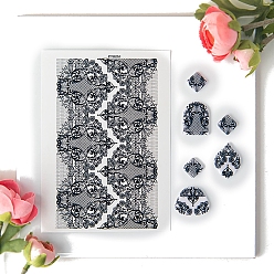 Черный Винтажная кружевная серия керамика глина бумага для переноса воды, переводные декали под глазурью, заколка для волос с подвесками для сережек своими руками, чёрные, 138x95 мм