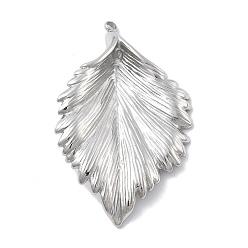 Нержавеющая Сталь Цвет 304 подвески из нержавеющей стали, очарование листа, анти-тускнение, цвет нержавеющей стали, 46.5x29.5x6 мм, отверстие : 2 мм