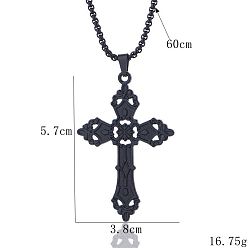 Черный Богемные готические подвески-кресты из сплава для женщин, чёрные, 23.62 дюйм (60 см)