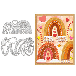 Arch Трафареты для резки из углеродистой стали в стиле бохо-радуги, для diy scrapbooking, Фотоальбом, декоративная бумага для тиснения, цвет нержавеющей стали, арка, 67~93x141~163x0.8 мм, 2 шт / комплект