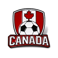 (123L) Белый крем непрозрачный блеск Спортивные канадские футбольные эмалированные значки, булавки для лацканов из сплава для одежды рюкзака, чёрные, огнеупорный кирпич, 30x31 мм