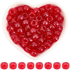 (123L) Белый крем непрозрачный блеск 500шт. прозрачные пластиковые бусины, с блеском порошок, баррель, огнеупорный кирпич, 9x6 мм, отверстие : 3.8 мм