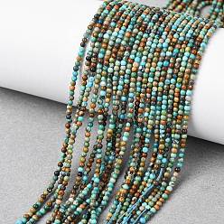 Африканский Бирюза(яшма) Бусы натуральная африканская бирюза (яшма), круглые, 2 мм, отверстие : 0.6 мм, около 218 шт / нитка, 15.15~15.35 дюйм (38.5~39 см)