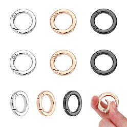 (52) Непрозрачная лаванда 9шт 3 цвета сплава пружинные затворные кольца, разноцветные, 28.5x4.5 мм, 3 шт / цвет