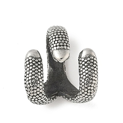 Античное Серебро 304 из нержавеющей стали застежками крюк, античное серебро, 15.5x14.5x10 мм, отверстие : 12x6 мм